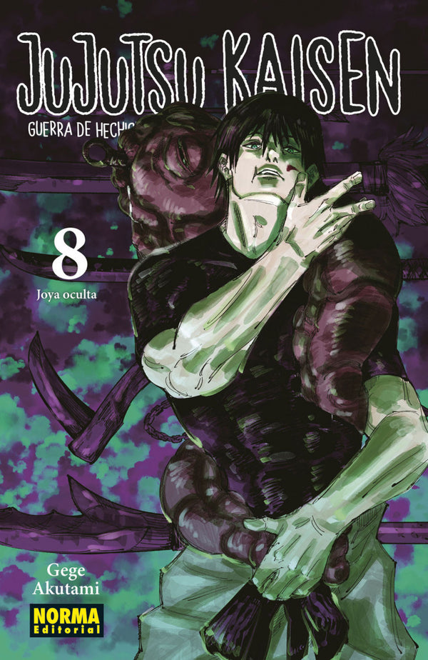 Portada de Jujutsu Kaisen 08 de Gege Akutami, edición en castellano de Norma Editorial