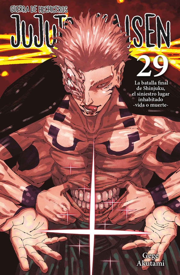 Portada de Jujutsu Kaisen 29 de Gege Akutami, edición en castellano de Norma Editorial