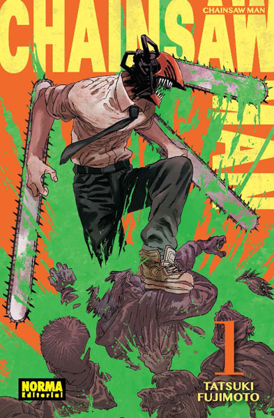 Portada de Chainsaw Man 1 de Tatsuki Fujimoto, edición en castellano de Norma Editorial