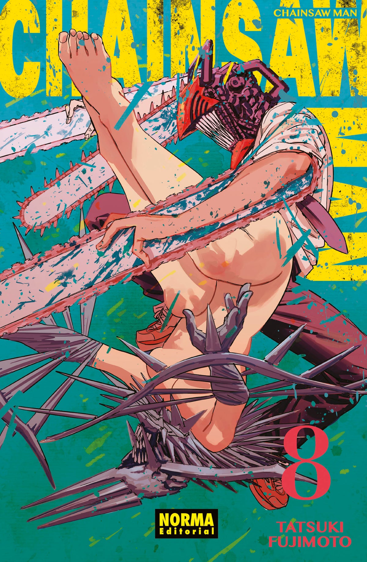 Portada de Chainsaw Man 8 de Tatsuki Fujimoto, edición en castellano de Norma Editorial
