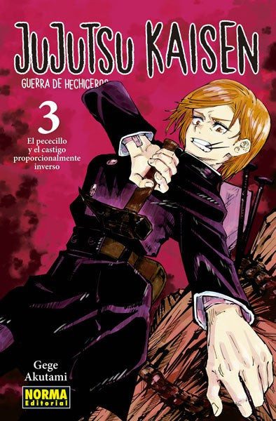 Portada de Jujutsu Kaisen 03 de Gege Akutami, edición en castellano de Norma Editorial
