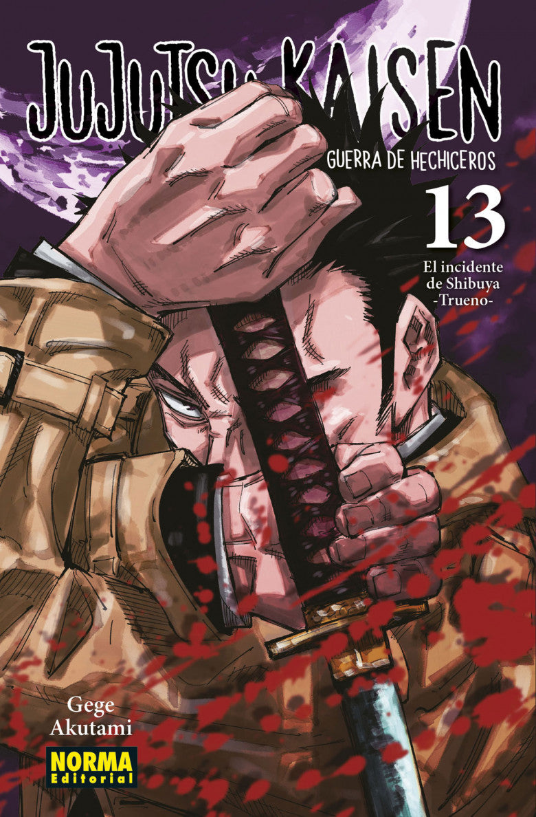 Portada de Jujutsu Kaisen 13 de Gege Akutami, edición en castellano de Norma Editorial