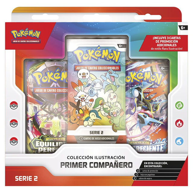 Pokémon TCG Colección Ilustración Primer Compañero Serie 2 en español, caja completa